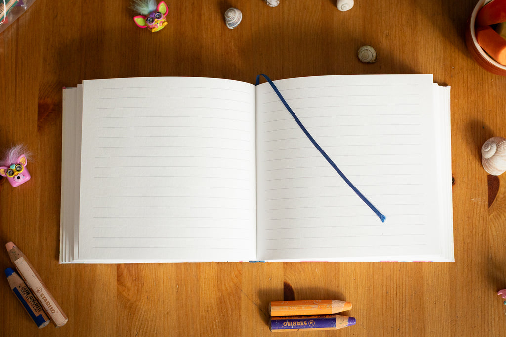 Handgebundenes Notiz-/Malbuch mit Prinzessinenmuster